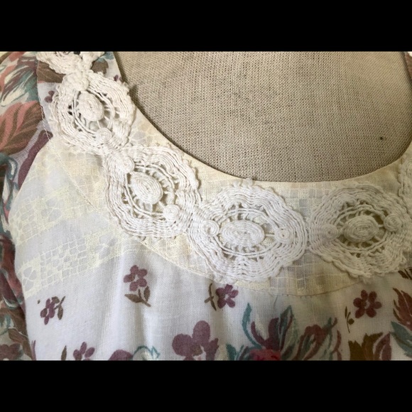 1970s Prairie Dress Small Floral Cottagecore Gown - Picture 3 of 11